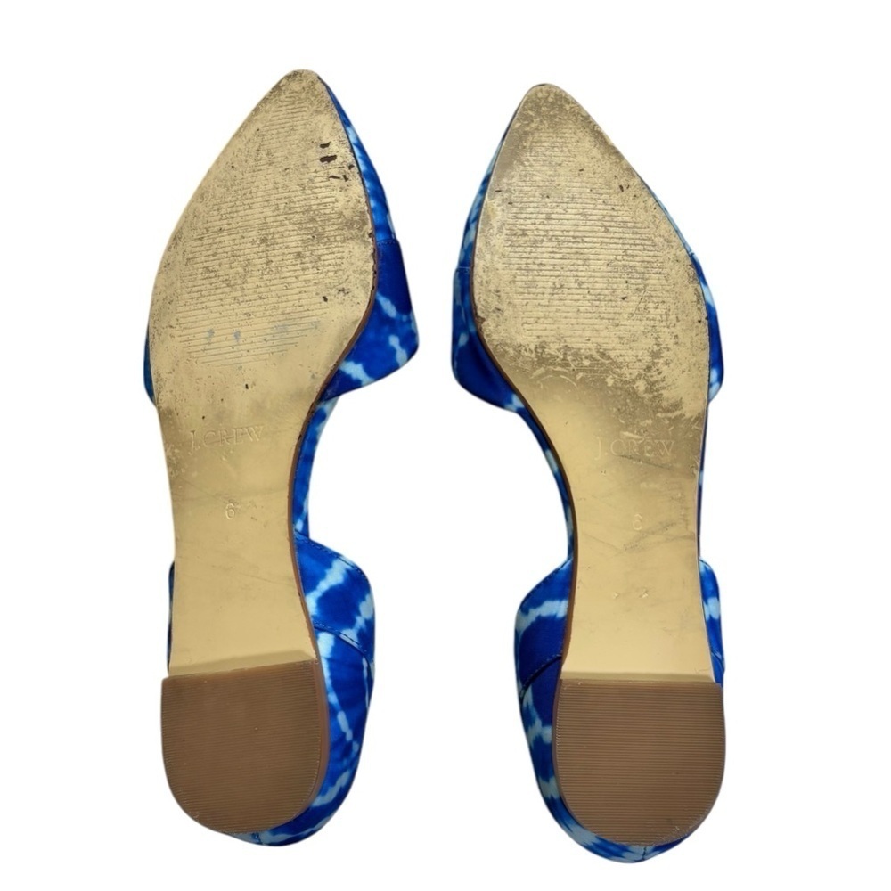 J.Crew Women's Blue and White Tie Dye D'Orsay Flats, Style #C4927, Size 6 - Picture 8 of 12